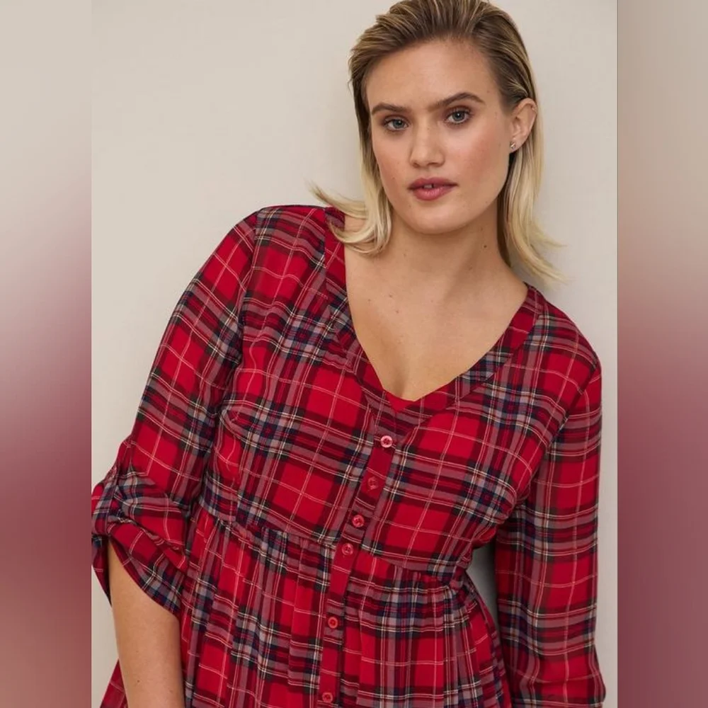NWT Torrid Mini Chiffon Button Front Shirtdress 3 - Picture 3 of 11